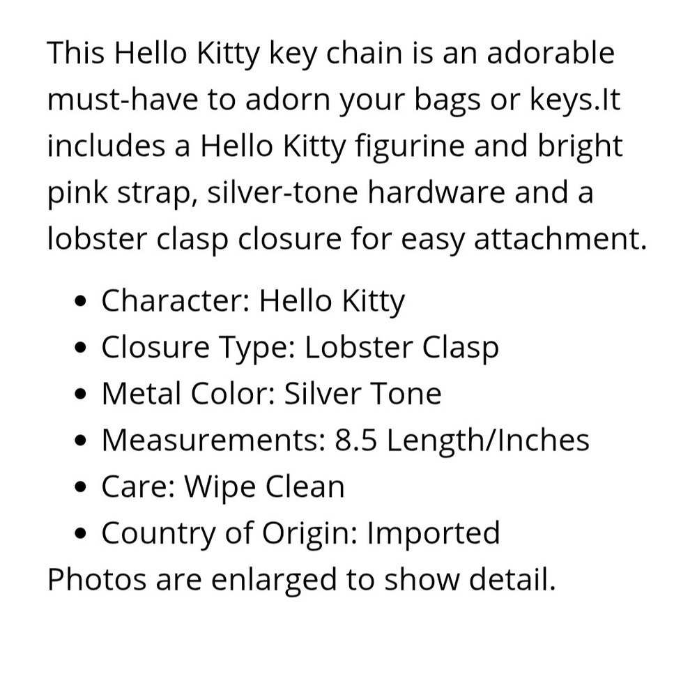 Hello Kitty Logo 3-PC Keychain Set - Picture 8 of 8